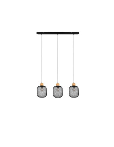 Lampe à Suspension CALIMERO 3 Lumières Grille Écran Hauteur Ajustable | LéonLeds