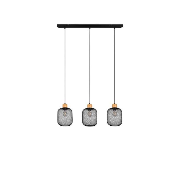Lámpara Colgante Pantalla rejilla CALIMERO 3 Luces Altura ajustable| LeonLeds
