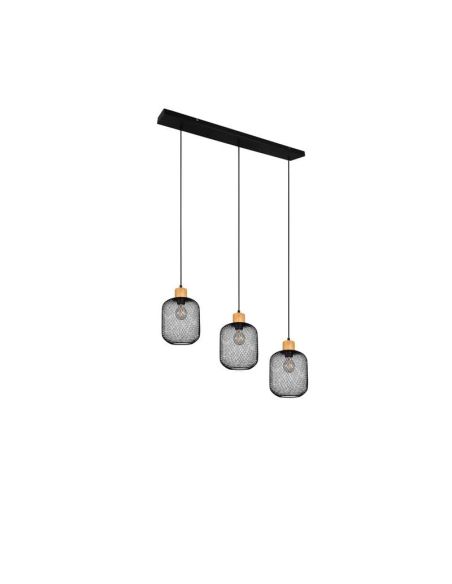 Lámpara Colgante Pantalla rejilla CALIMERO 3 Luces Altura ajustable| LeonLeds
