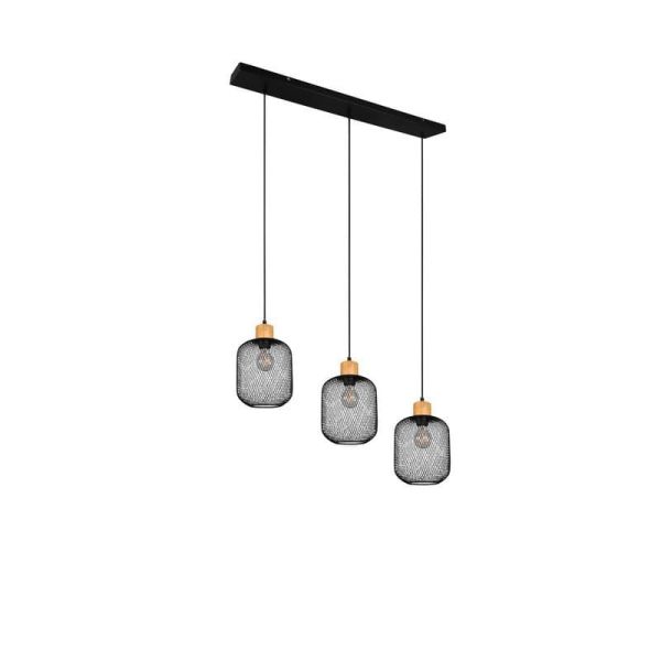 Lámpara Colgante Pantalla rejilla CALIMERO 3 Luces Altura ajustable| LeonLeds