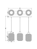 Lámpara Colgante Pantalla rejilla CALIMERO 3 Luces Altura ajustable| LeonLeds