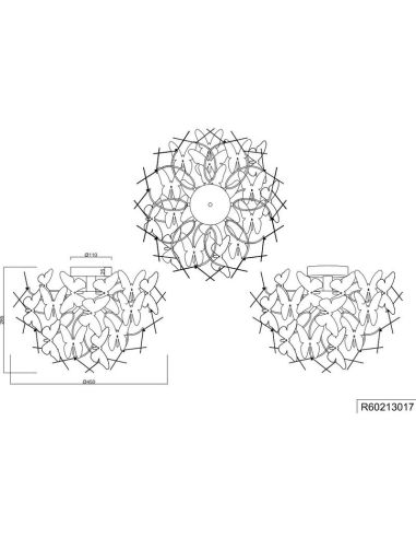 Lámpara de techo BUTTERFLY para habitación infantil 3 luces | LeonLeds