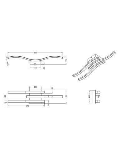 Plafón de techo LED ROUTE moderna y minimalista | LeonLeds