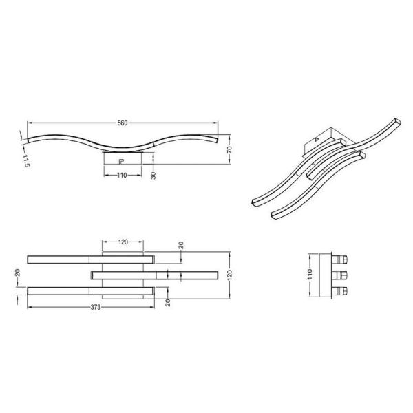 Plafón de techo LED ROUTE moderna y minimalista | LeonLeds