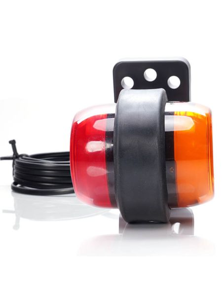 Jauge LED courte avec feu latéral rouge et ambre 2260/II R1 SM1 12V/24V avec emblème lumineux