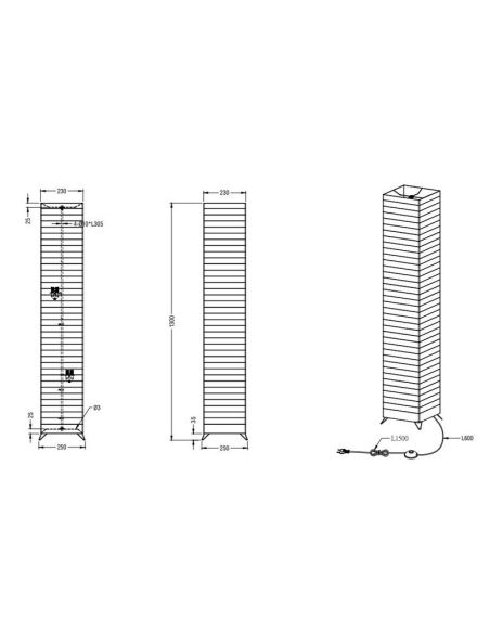 Candeeiro de pé BAMBOO Abajur de papel Interruptor de pé | LeonLeds