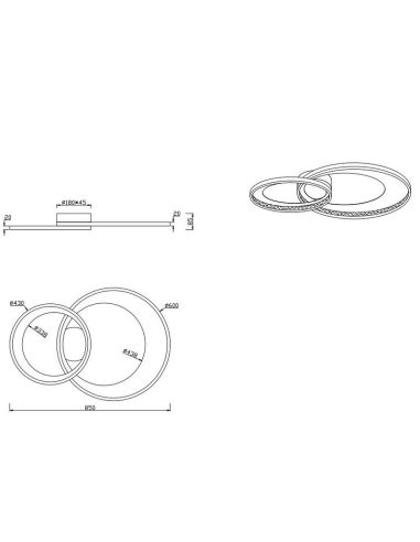 Plafón de techo LED GRANADA muy decorativo | LeonLeds