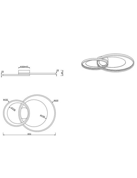 Plafonnier LED GRANADA très décoratif | LéonLeds