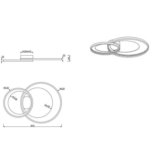 Plafonnier LED GRANADA très décoratif | LéonLeds