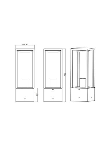 Poste para jardim e exterior GARONNE sem lâmpada IP44 | LeonLeds