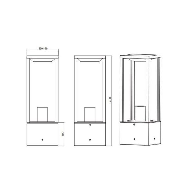 Poteau pour jardin et extérieur GARONNE Sans Ampoule IP44 | LéonLeds