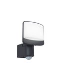 Proyector potente LED con cabezal orientable SUNSHINE con sensor de movimiento antracita PIR 5000K 12,5W/15,4W