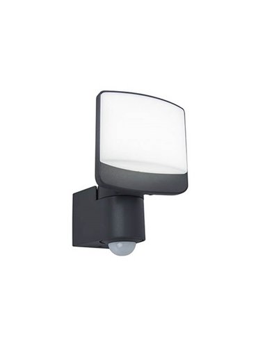 Proyector potente LED con cabezal orientable SUNSHINE con sensor de movimiento antracita PIR 5000K 12,5W/15,4W