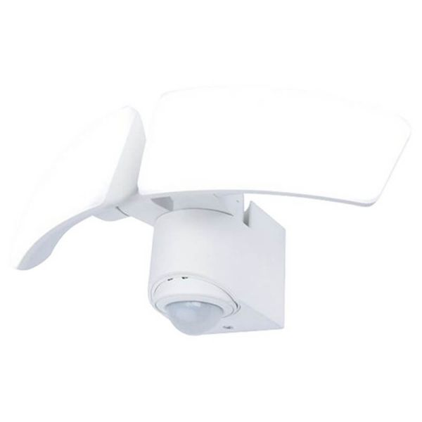 Proyector LED exterior con 2 cabezales ARTICA blanco con sensor PIR 2700K-6500K -LUTEC Connect-