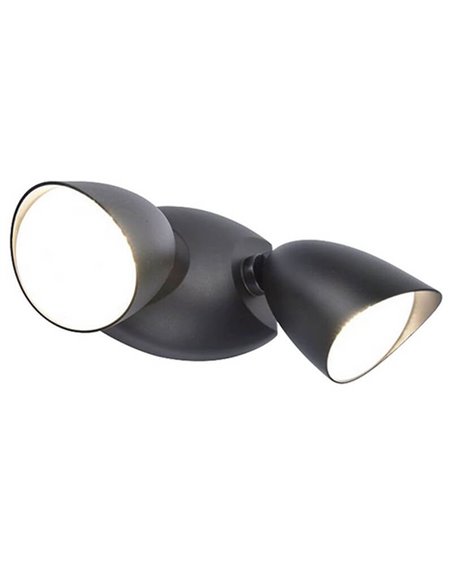 Luz de seguridad con 2 luces LED tipo bicicleta SHRIMP negro mate super potente 2450Lm 4000K