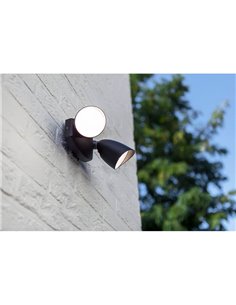 Luz de seguridad con 2 luces LED tipo bicicleta SHRIMP negro mate super potente 2450Lm 4000K 2