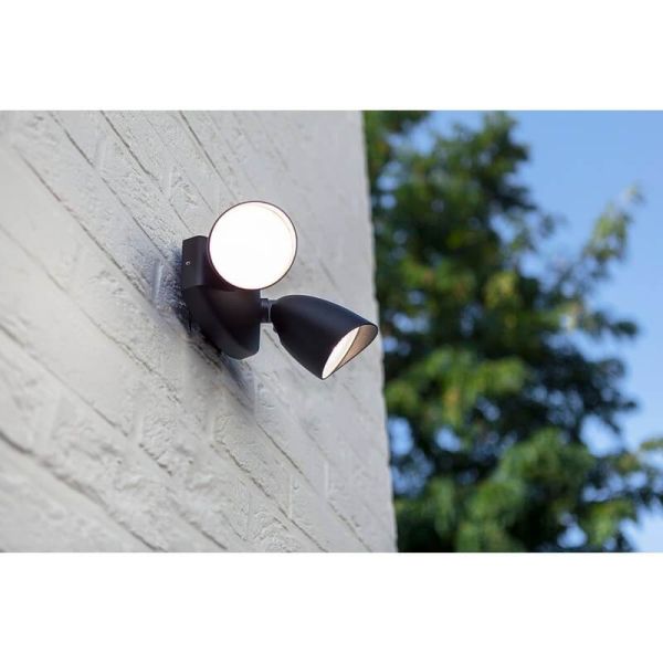 Luz de seguridad con 2 luces LED tipo bicicleta SHRIMP negro mate super potente 2450Lm 4000K