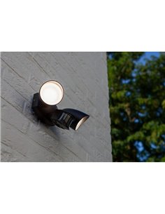 Luz de seguridad con 2 luces LED tipo bicicleta SHRIMP negro mate con sensor de movimiento súper potente 2450Lm 4000K 2