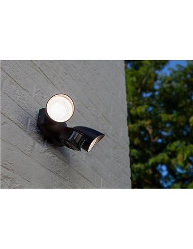 Luz de seguridad con 2 luces LED tipo bicicleta SHRIMP negro mate con sensor de movimiento súper potente 2450Lm 4000K