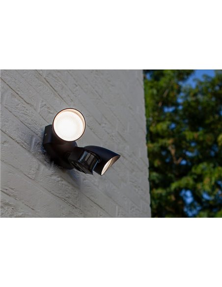 Luz de seguridad con 2 luces LED tipo bicicleta SHRIMP negro mate con sensor de movimiento súper potente 2450Lm 4000K