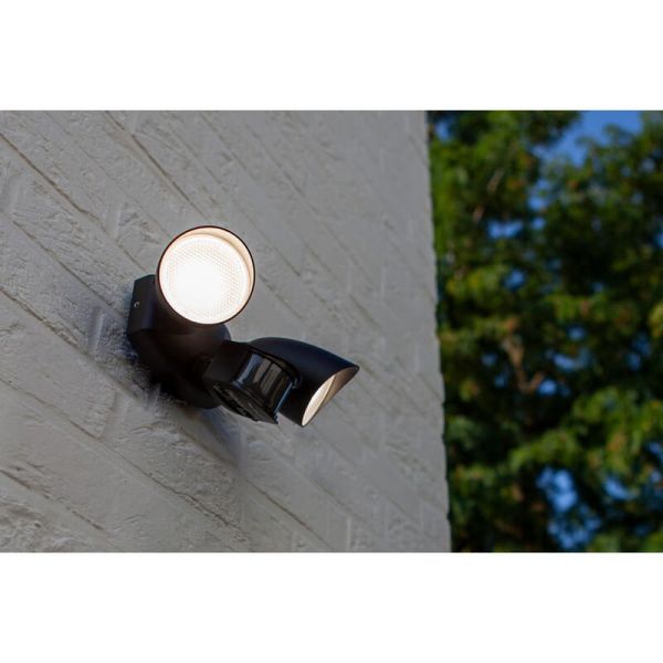 Luz de seguridad con 2 luces LED tipo bicicleta SHRIMP negro mate con sensor de movimiento súper potente 2450Lm 4000K