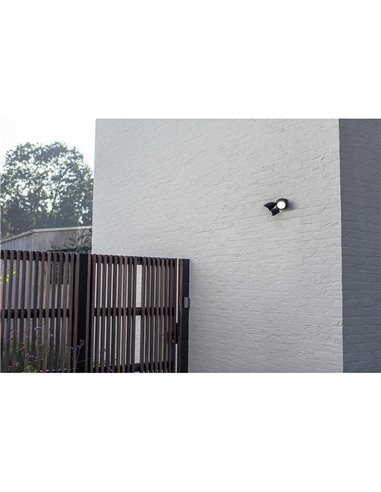 Luz de seguridad con 2 luces LED tipo bicicleta SHRIMP negro mate con sensor de movimiento súper potente 2450Lm 4000K