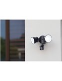 Luz de seguridad con 2 luces LED tipo bicicleta SHRIMP versión mejorada, negro mate con sensor de movimiento 5000K