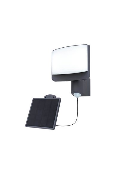 Aplique de parede exterior SUNSHINE M com painel solar independente (cabo de 5m) e sensor de movimento 5000K