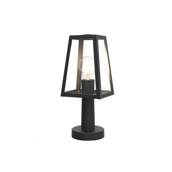 Lámpara de sobremesa exterior FIA negro mate con base de 34cm de altura E27