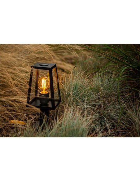 Lampe de table d'extérieur FIA noir mat avec culot E27 de 34 cm de haut