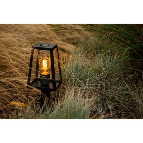 Lámpara de sobremesa exterior FIA negro mate con base de 34cm de altura E27