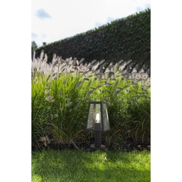 Lampe de table d'extérieur FIA noir mat avec culot E27 de 34 cm de haut