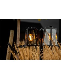 Farola de exterior FIA con 3 luces E27 negro mate diseño clásico 2