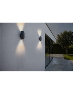 Aplique LED de pared exterior CYPRES con 2 luces up&down GU10 14W 2