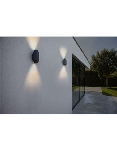 Aplique LED de pared exterior CYPRES con 2 luces up&down GU10 14W