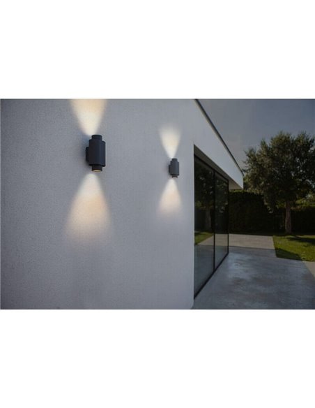 Aplique LED de pared exterior CYPRES con 2 luces up&down GU10 14W