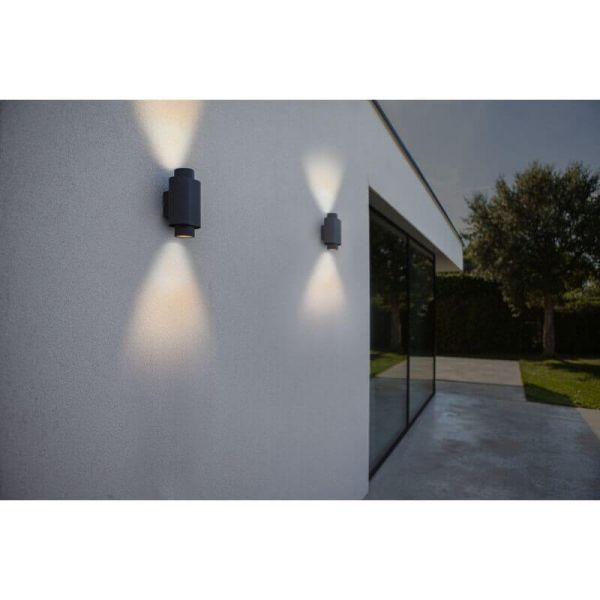 Aplique LED de pared exterior CYPRES con 2 luces up&down GU10 14W