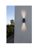 Aplique LED de pared exterior CYPRES con 2 luces up&down GU10 14W