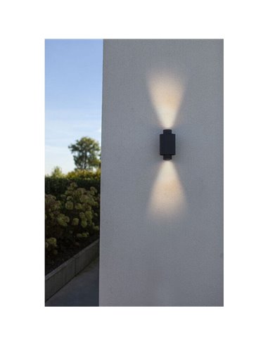 Aplique LED de pared exterior CYPRES con 2 luces up&down GU10 14W