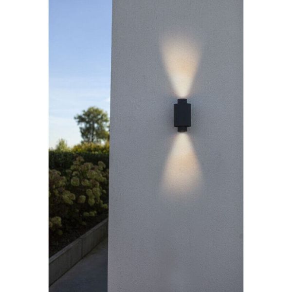 Aplique LED de pared exterior CYPRES con 2 luces up&down GU10 14W