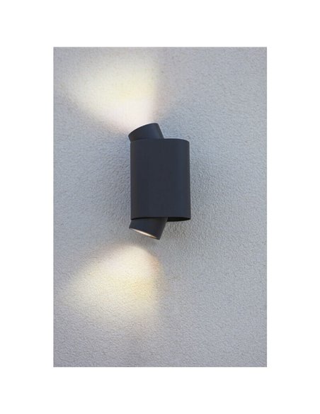 Aplique LED de pared exterior CYPRES con 2 luces up&down GU10 14W