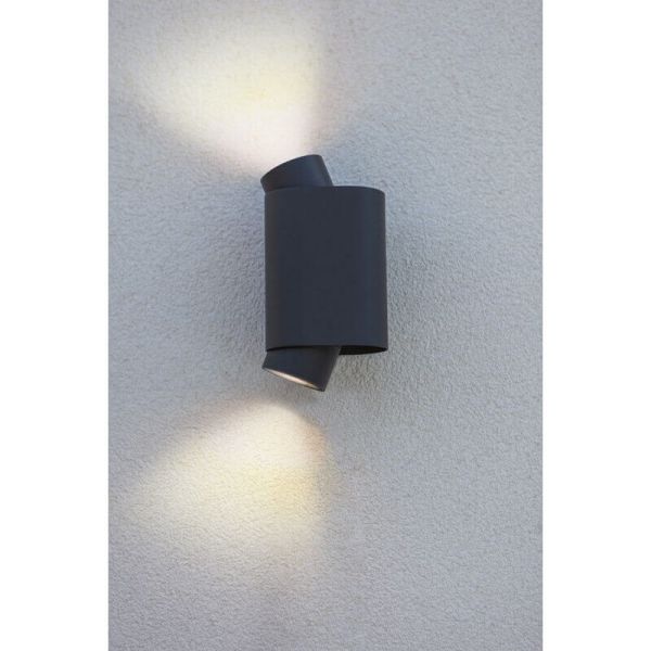 Aplique LED de pared exterior CYPRES con 2 luces up&down GU10 14W