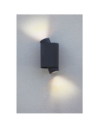 Aplique LED de pared exterior CYPRES con 2 luces up&down GU10 14W