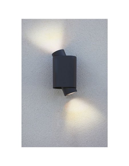 Aplique LED de pared exterior CYPRES con 2 luces up&down GU10 14W