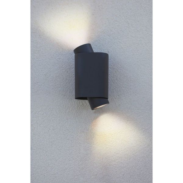 Aplique LED de pared exterior CYPRES con 2 luces up&down GU10 14W