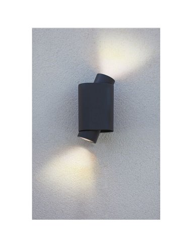 Aplique LED de pared exterior CYPRES con 2 luces up&down GU10 14W