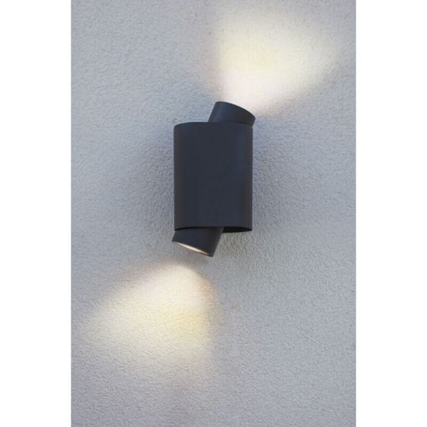 Aplique LED de pared exterior CYPRES con 2 luces up&down GU10 14W