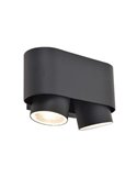 Aplique de pared LED exterior CYPRES con 2 focos orientables GU10 14W