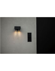 Aplique de pared LED exterior CYPRES con 2 focos orientables GU10 14W 2