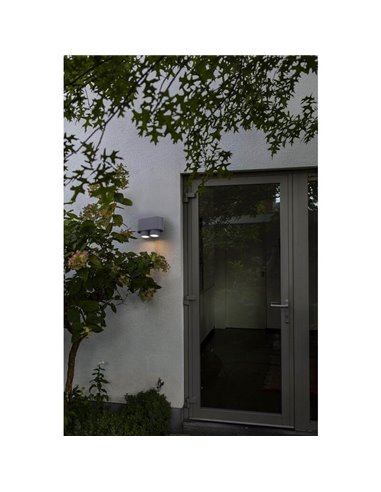 Aplique de pared LED exterior CYPRES con 2 focos orientables GU10 14W